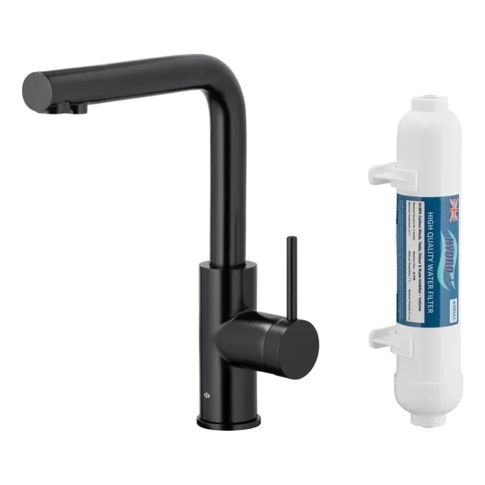 KFA Armatura 6623-912-81 – Grifo de agua filtrada DUERO PURE acero inoxidable/mate negro + filtro
