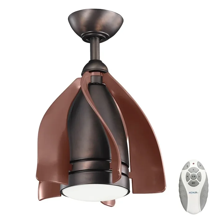 Kichler – Ventilador de techo LED regulable TERNA LED/10W/230V bronce/marrón + control remoto