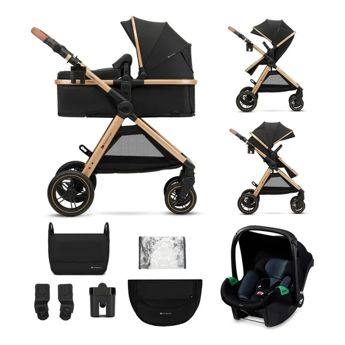 KINDERKRAFT – Cochecito combinado 3en1 ESME Pure negro + silla de coche MINK PRO