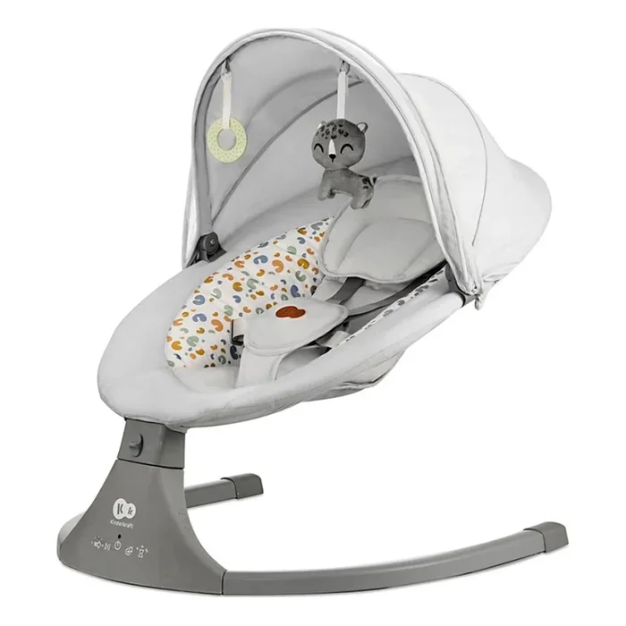 KINDERKRAFT – Columpio para bebés con melodía 2en1 LUMI gris claro