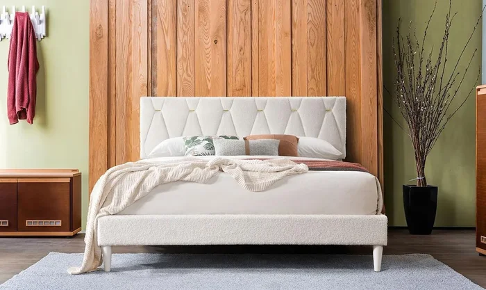 Kiran Cream King Platform Bed