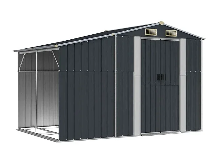 Lakeville Cobertizo de jardín acero galvanizado antracita 277×192,5x179cm