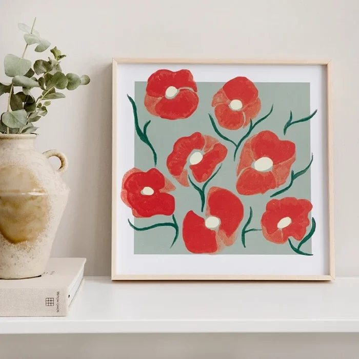 Lámina verde Poppy Verde – Kenay Home