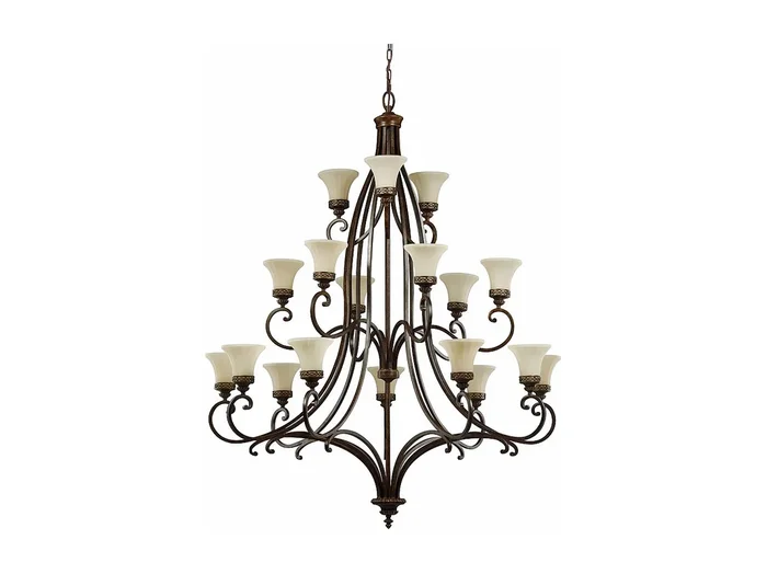 Lampadario Contemporaneo Drawing Room Acciaio Noce Vetro 18 Luci E27