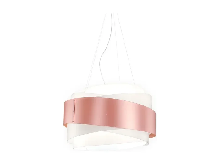 Lampadario Moderno Bea Polilux ® Pink Metal E Metallo Cromo 5 Luci E27 D80Cm