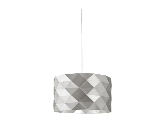 Lampadario Moderno Prisma Polilux ® Argento E Metallo Cromo 5 Luci E27