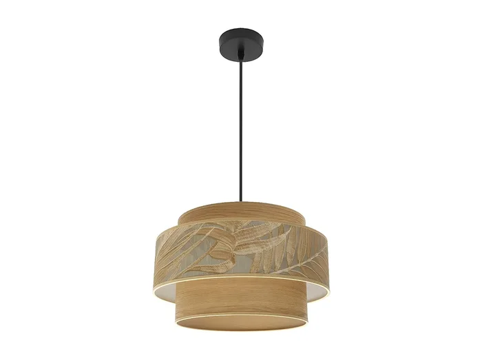Lampara 40 Cm Modelo Samoa Con Doble Pantalla Marron