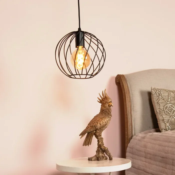 Lámpara colgante Danza, 1 luz, Ø 25 cm, negro