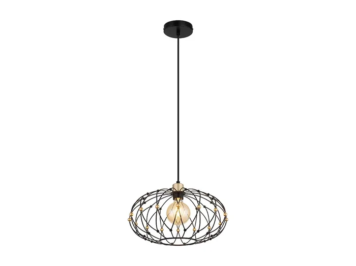Lámpara colgante metal negro mate, 1x E27