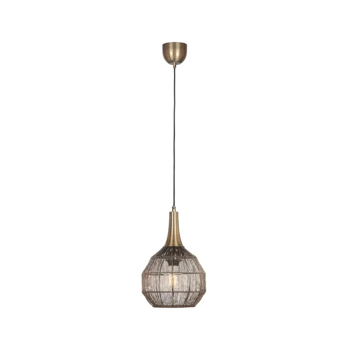 Lámpara colgante Soraya, Ø 26 cm, metal, latón envejecido, forma esférica