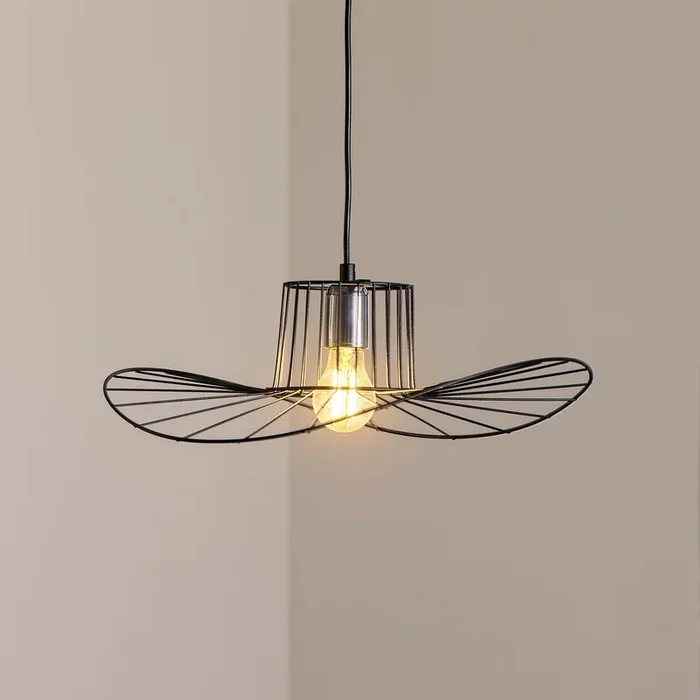 Lámpara colgante Tel, negro, Ø 50 cm, metal