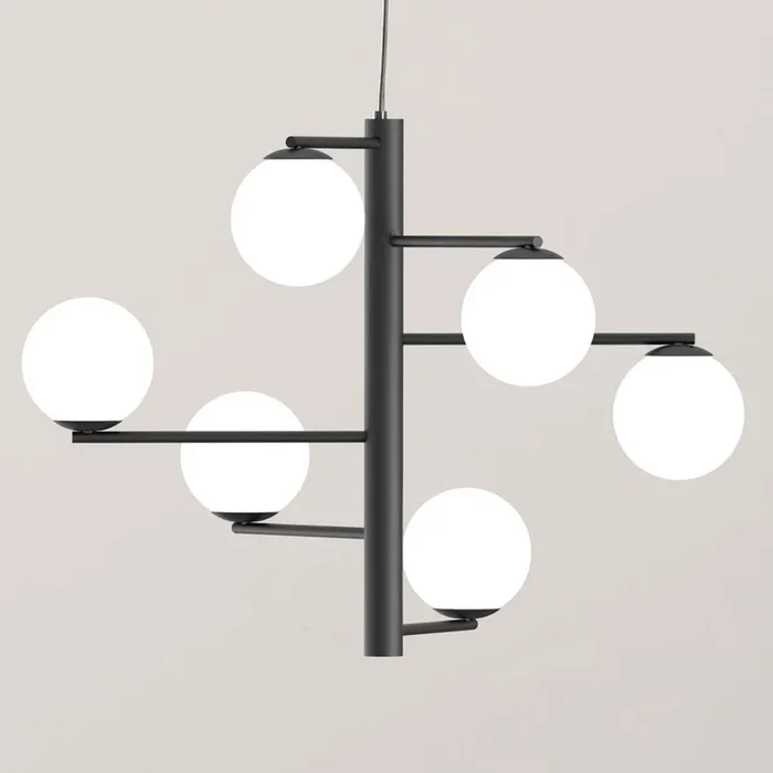 Lámpara colgante Tin Tin de 6 luces negra