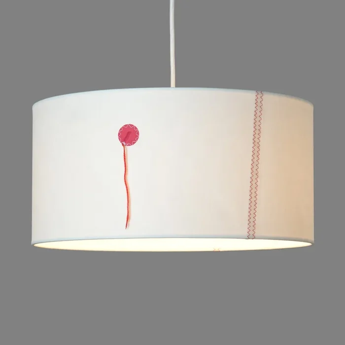 Lámpara colgante Traditionsschiff vela blanco/rojo