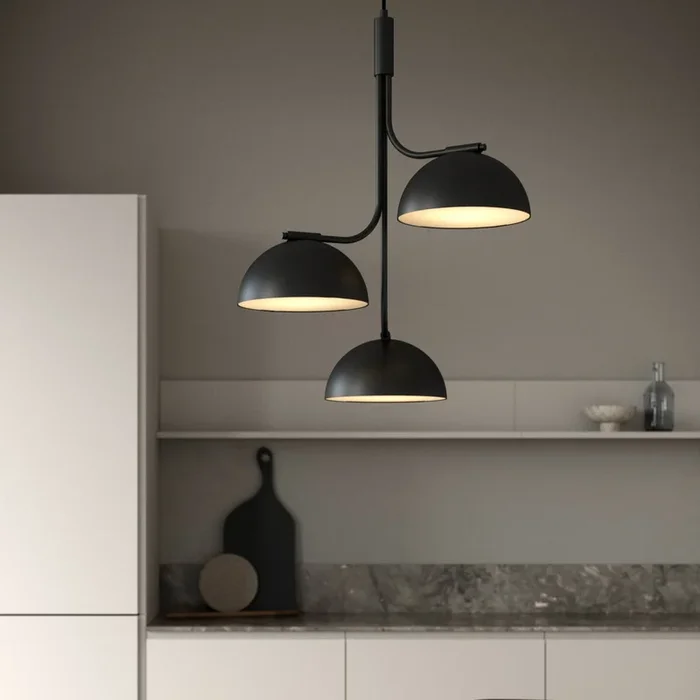 Lámpara colgante Tullio, 3 luces, negro