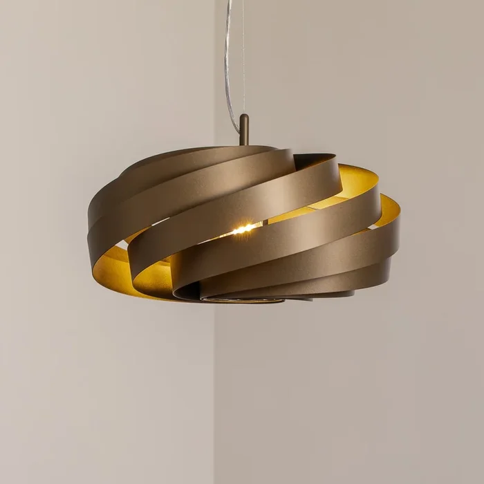 Lámpara colgante Vento, marrón café, Ø 50 cm
