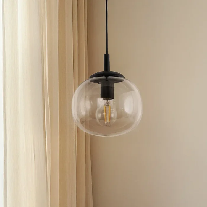 Lámpara colgante Vibe, cristal marrón-transparente, Ø 20 cm