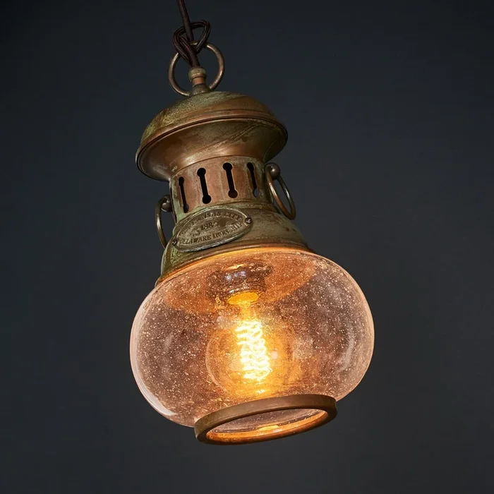 Lámpara colgante Wind, 1 luz, latón, cristal, Ø 20 cm