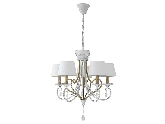 Lampara Con Pantallas Crasas Blanco 5 Luces