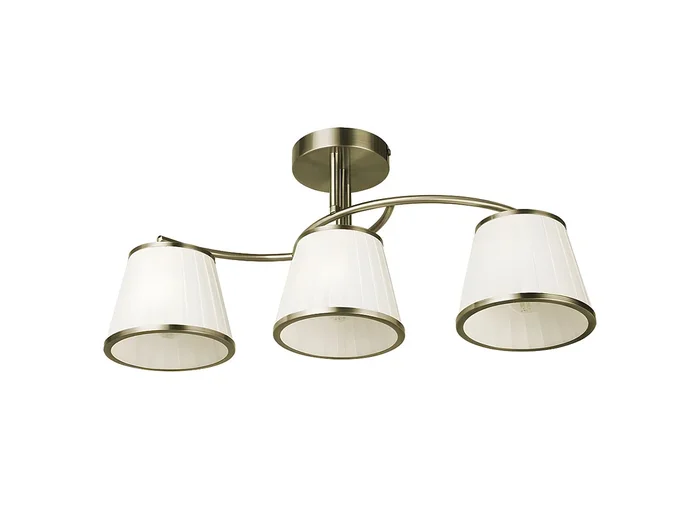 Lampara De 3 Luces Lantanas Cuero Con Pantalla