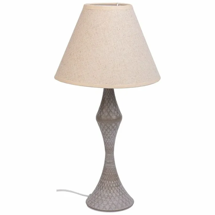 Lámpara de mesa Alexandra House Living Blanco Gris Metal Tela 220-240 V 23 x 46 x 23 cm