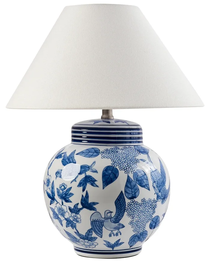 Lámpara de mesa ARUNCA Porcelana Blanco/Azul