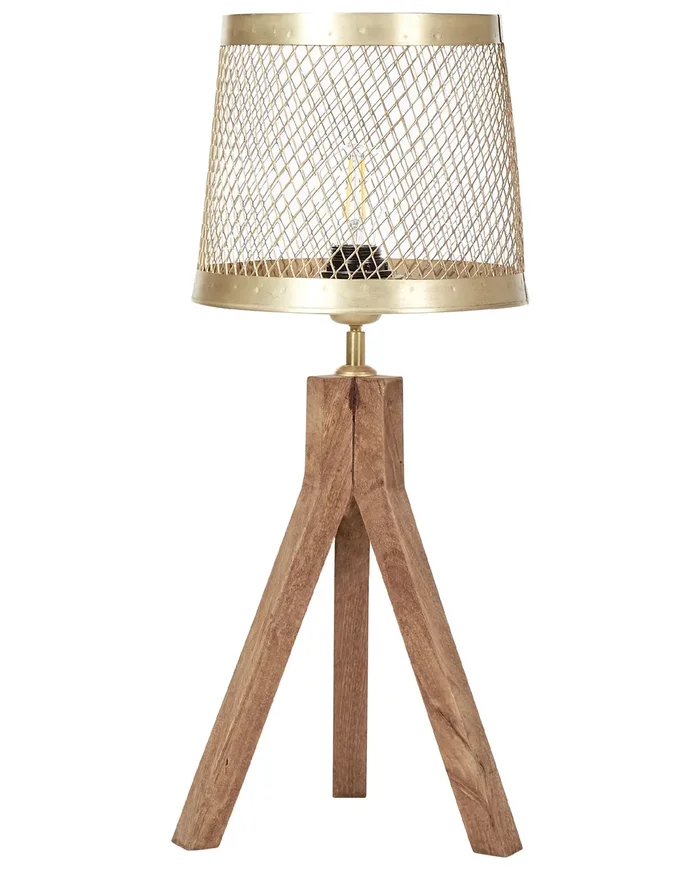 Lámpara de mesa BEKI Madera de mango Marrón