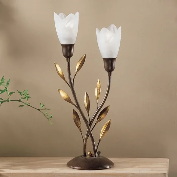 Lámpara de mesa CAMPANA diseño floral