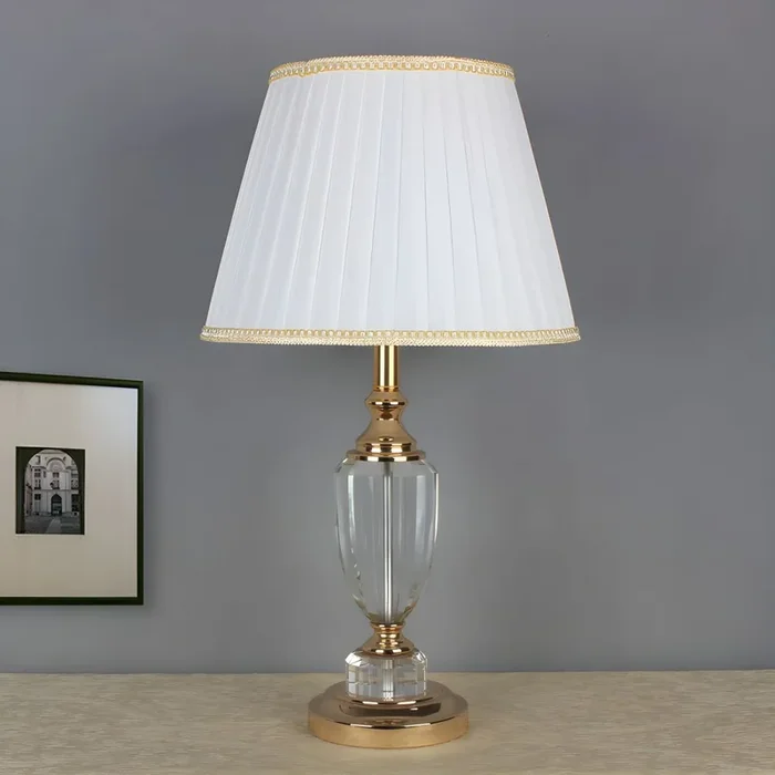 Lámpara de Mesa de Cristal en Blanco Modernista Luminaria de Noche para Dormitorio 1 Bombilla