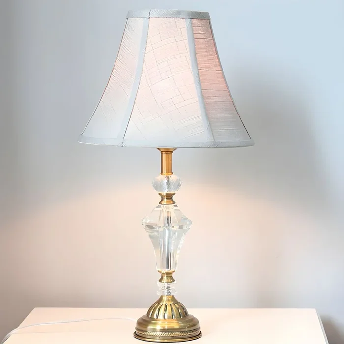 Lámpara de Mesa de Tela Blanca para Escritorio Iluminación de Noche Estilo Simple 1 Bombilla – 220 A 240 V Blanco