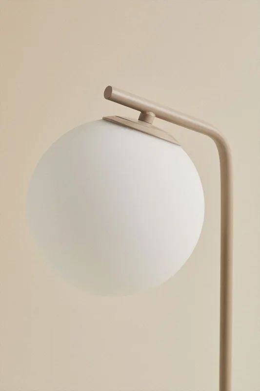 Lámpara de Mesa en Metal y Cristal Alligier Beige Nude – SKLUM