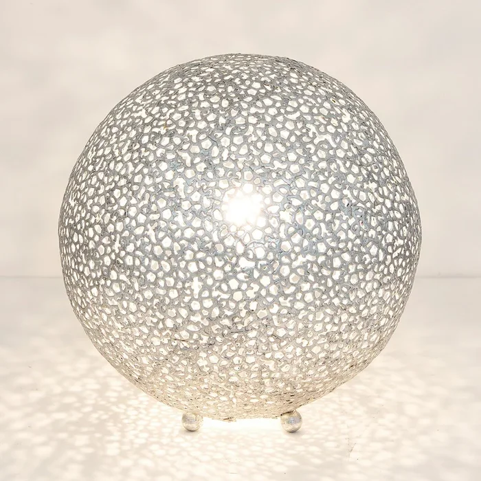 Lámpara de mesa Lily Grande, Ø 43 cm, plata