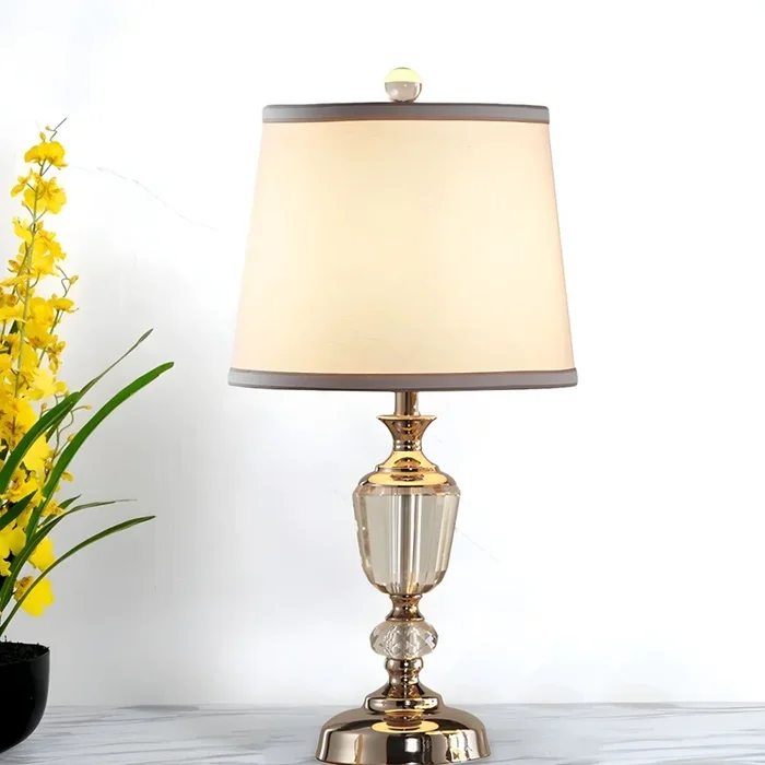 Lámpara de Mesita de Noche Blanca Modernista 1 Luz Iluminación para Mesa con Pantalla de Tela – 110 A 120 V Blanco