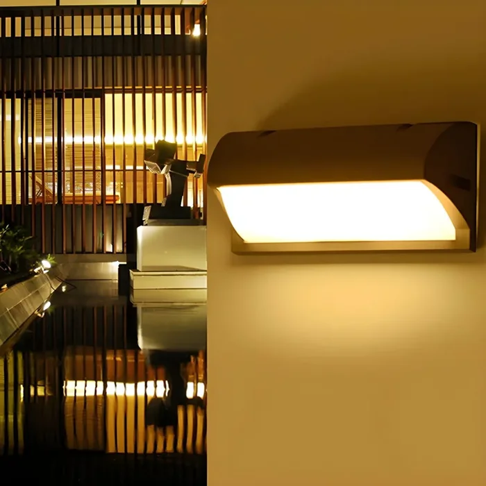Lámpara de Pared Negra Modernista Iluminación de Pared LED Metálica para Porche – 110 A 120 V Negro Luz cálida Arco circular