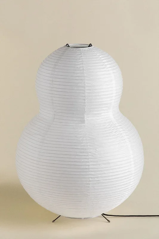 Lámpara de Pie en Papel de Arroz (↑63 cm) Marlier Blanco – SKLUM
