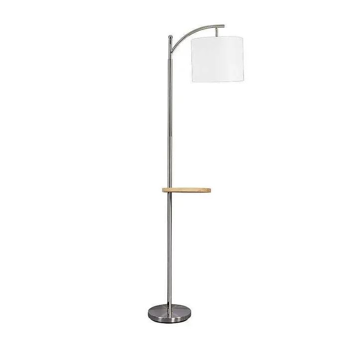lampara de pie metal color niquel serie seda 27cm