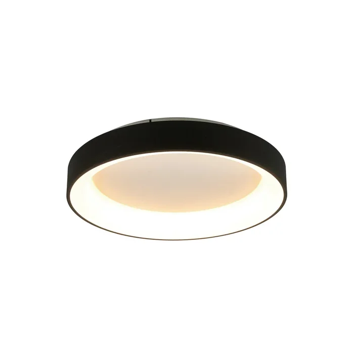 Lámpara de techo LED Niseko II CCT control remoto, Ø 38cm, negro