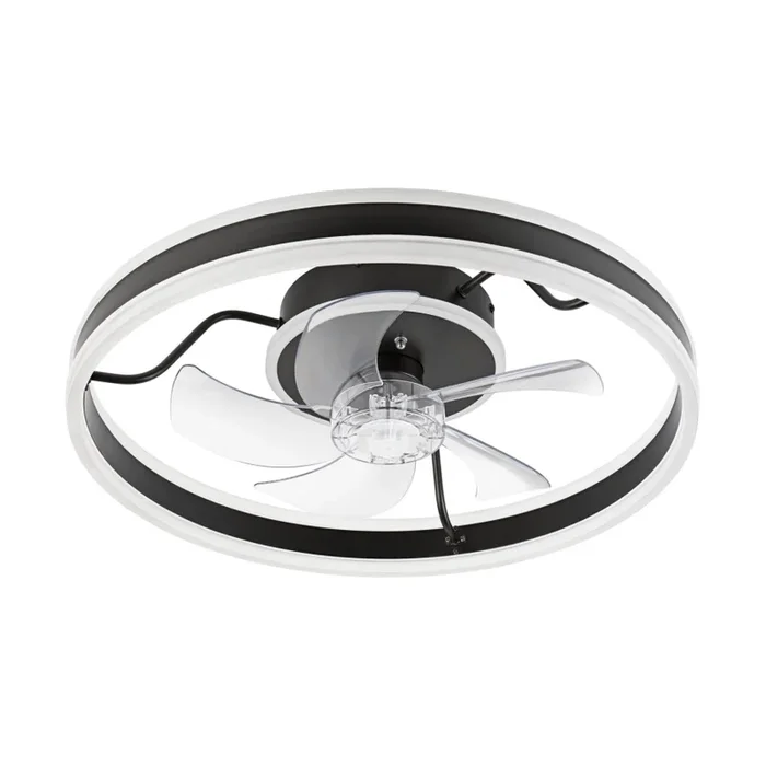 Lámpara de techo LED regulable con ventilador APOLLO LED/38W/230V negra + mando a distancia