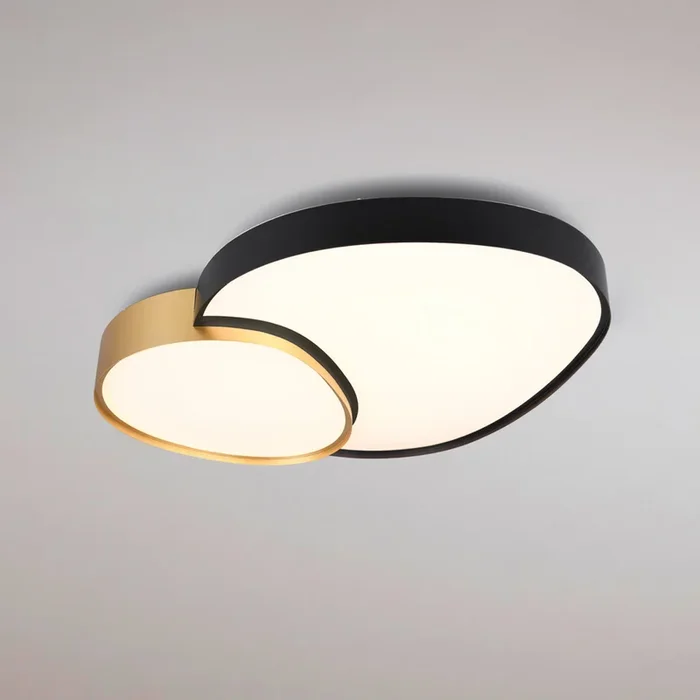 Lámpara de techo LED Rise, negro-oro, 77 x 63 cm, CCT, atenuable