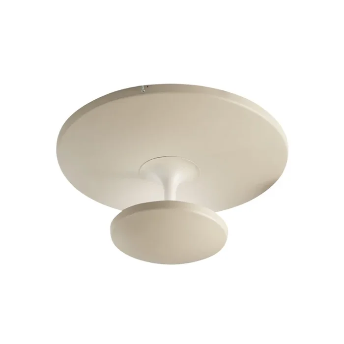 Lámpara LED de techo Conrad, color arena, Ø 50 cm, metal, atenuable