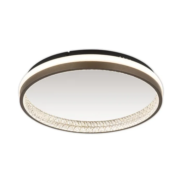 Lámpara LED de techo Della, Ø 40 cm, gris oscuro, metal