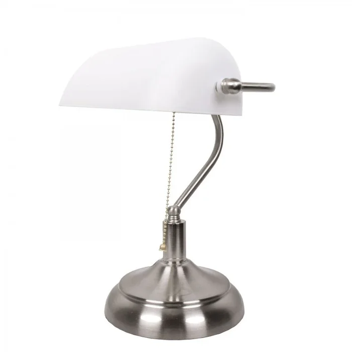 lampara sobremesa metal color niquel serie bancario 27cm
