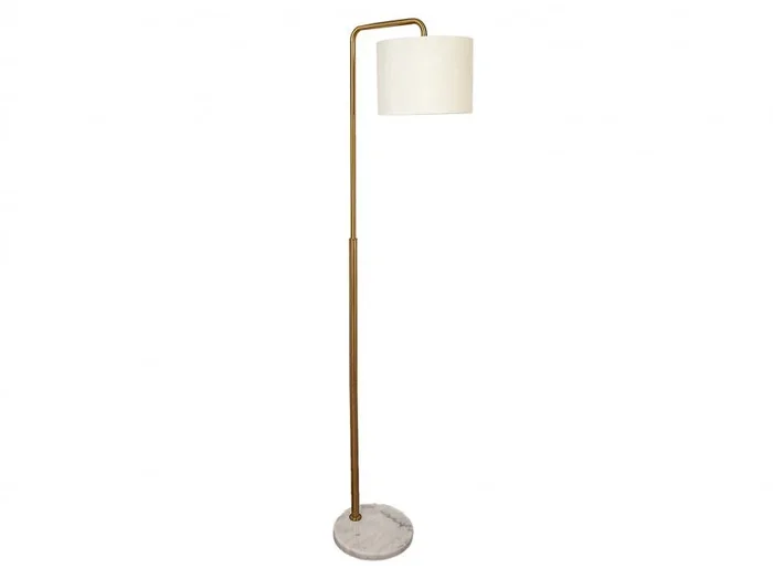 Lampara Suelo Metal/marmol Pant. Blanco
