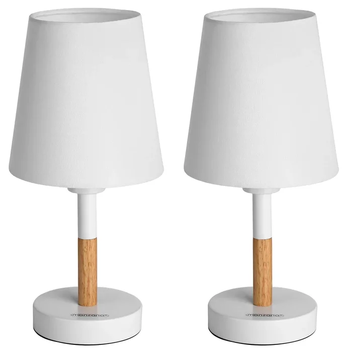 Lámparas de mesita de noche set de 2 madera 32cm