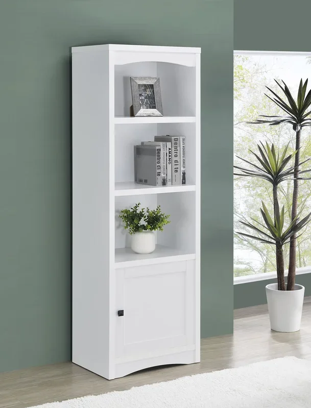 Laughlin White 3-shelf Engineered Wood Media Tower