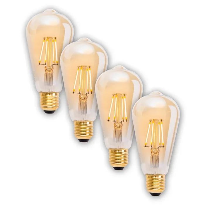LED E27 4W 320lm blanco cálido atenuable 4 ud