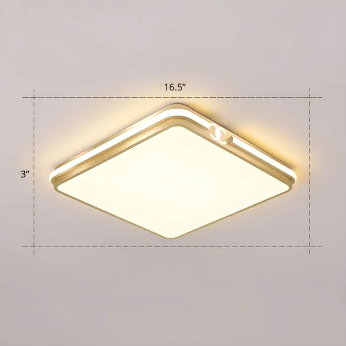 LED Iluminación de Techo de Acrílico en Dorado Lámpara de Techo Geométrica Estilo Moderno – 220 A 240 V Dorado 41,91 cm Luz cálida