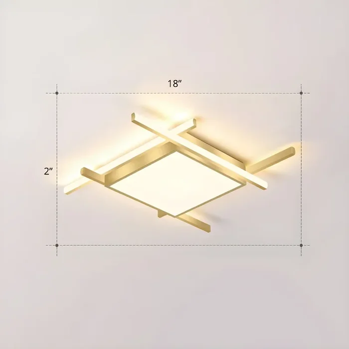 LED Iluminación de Techo Empotrada Cuadrada de Metal Lámpara de Techo Moderna en Dorado – 220 A 240 V Dorado 45,72 cm Luz cálida