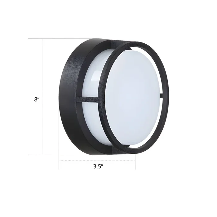 LED Lámpara de Pared Circular en Negro Luminaria de Pared Moderna de Metal para Pasillo – 110 A 120 V Negro