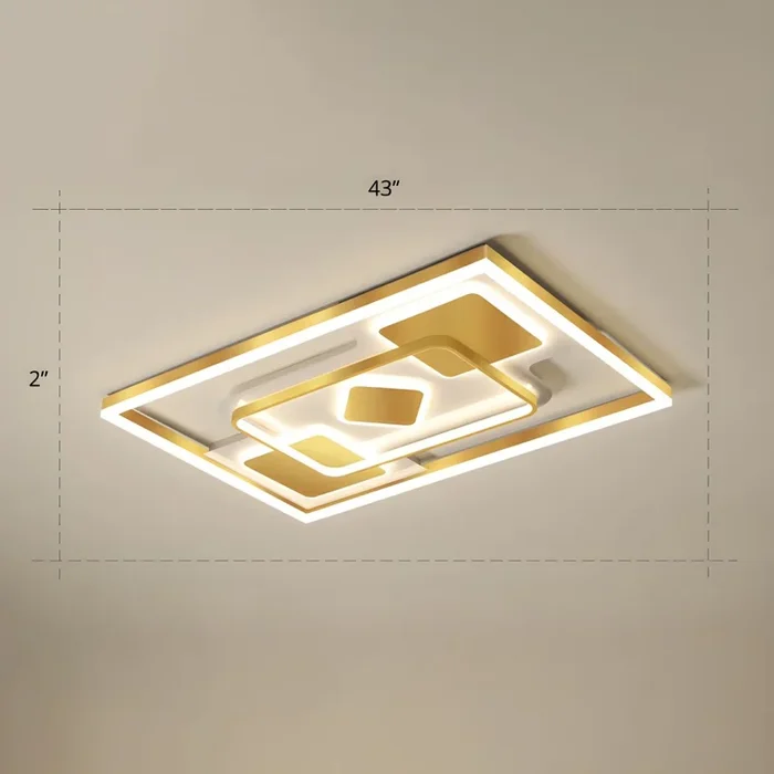 LED Luz de Techo Empotrada Metálica Moderna Lámpara de Techo en Dorado para Dormitorio – 220 A 240 V Dorado 109,22 cm Luz cálida
