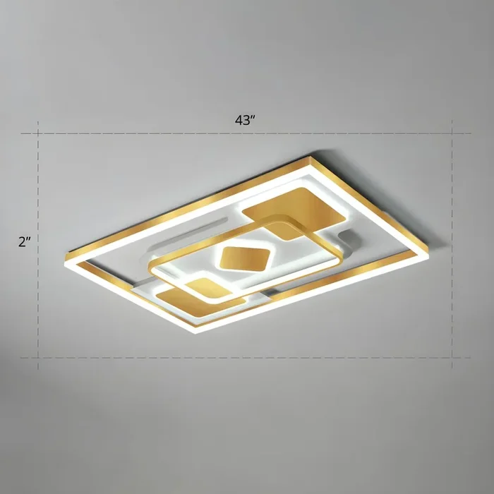 LED Luz de Techo Empotrada Metálica Moderna Lámpara de Techo en Dorado para Dormitorio – 220 A 240 V Dorado 109,22 cm Blanco